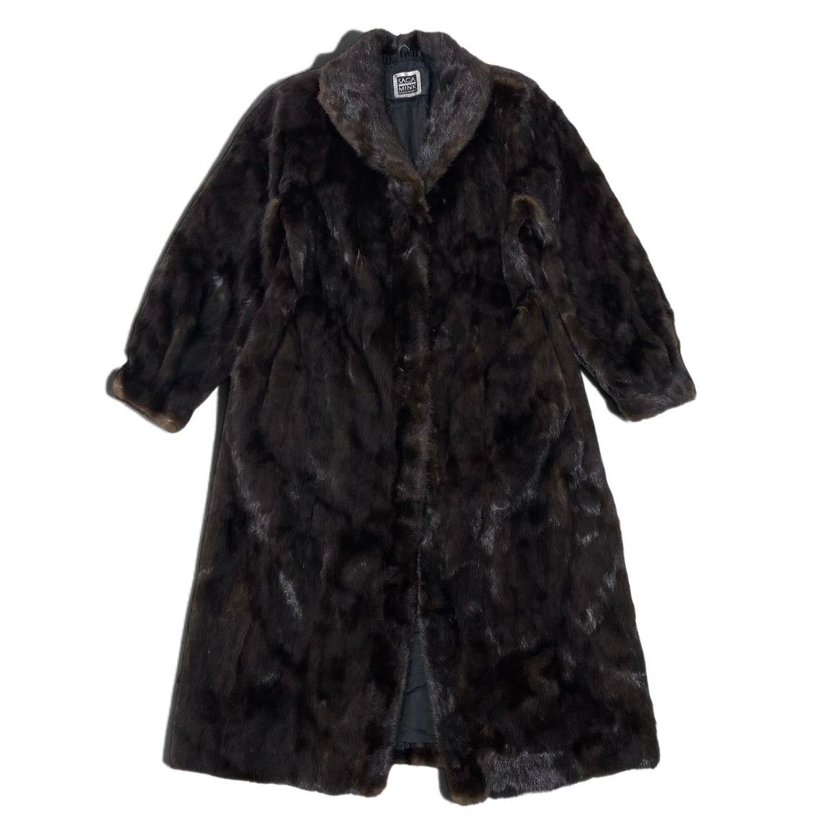 30i21 SAGA MINK サガミンク 銀サガ ダークミンク 超ロングコート 丈110cm サイズ11 ダークブラウン 本毛皮 Dark Mink Fur Long Coat リアルファーt18r