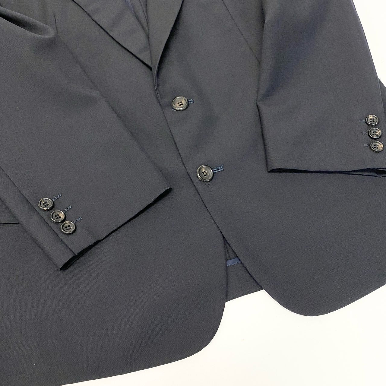 53b22 COMME des GARCONS HOMME コムデギャルソンオム 90s テーラードジャケット ブレザー モヘア混 S ダークネイビー メンズu02t