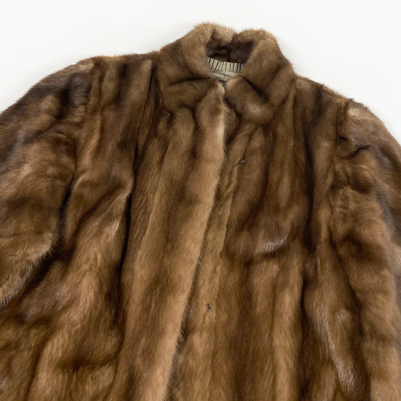 50j23 Silver Blu IEMURA パステルミンク ミンクコート 毛皮コート セミロングコート 袖斜め段 13 ライトブラウン ミンクファー レディースu02t