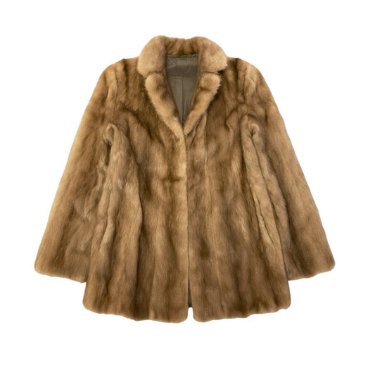 13c21 パステルミンク ファーコート サイズ9 茶系 本毛皮 Pastel Mink Fur Coat 毛質◎t18r
