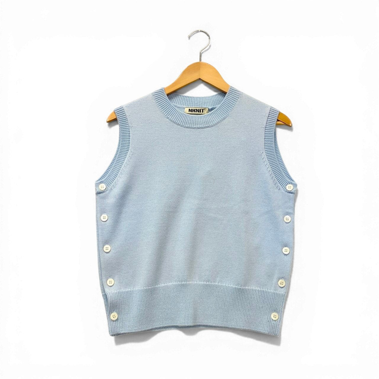 78c31 《未使用品》 NKNIT ンニット 25AW Slit Knit Vest スリットニットベスト サイズ1 サックス タグ付t18r