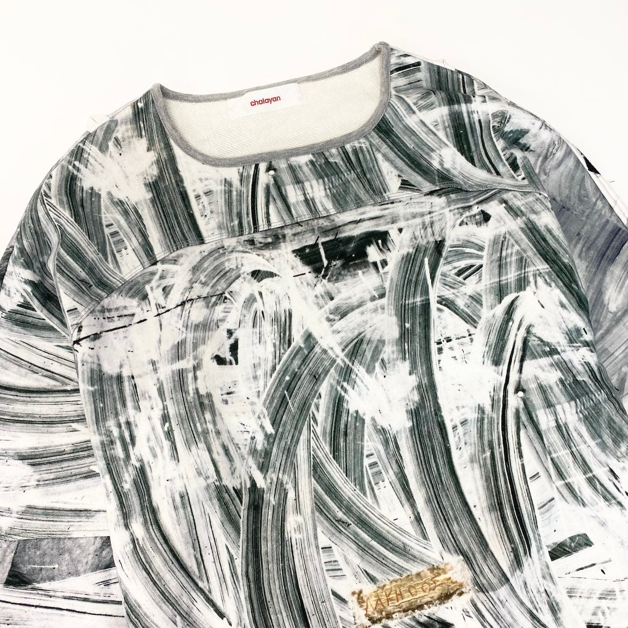 68c24 chalayan フセイン チャラヤン グラフィックプリントスウェット 変形スウェットトップス Mサイズ マルチカラー コットン100％ メンズ 男性用u02t