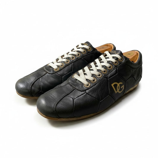 1g8 DOLCE&GABBANA ドルチェアンドガッパーナ サッカーボール DGロゴ ローカットスニーカー シューズ CA0194 ブラック レザー メンズ 男性用o07t