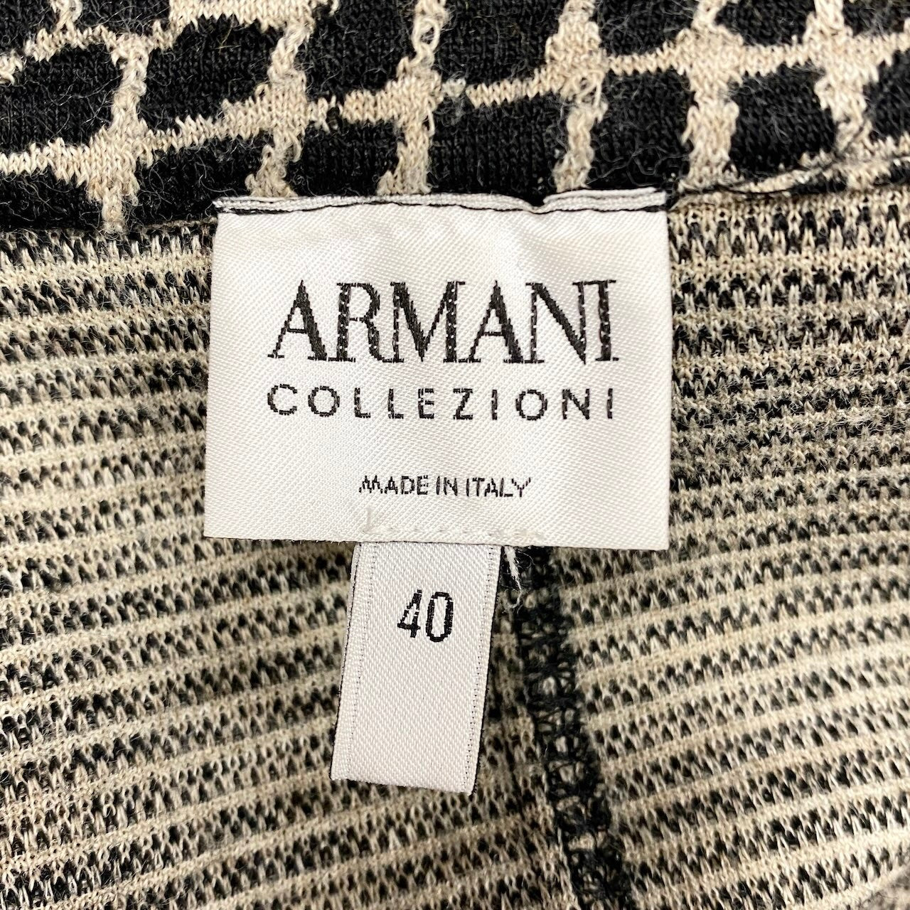4h28 ARMANI COLLEZIONI アルマーニコレツィオーネ テーラードジャケット 総柄 ウールブレンド サイズ40 グレー ブラック レディースu02t
