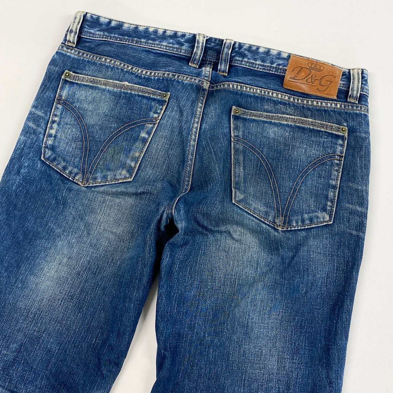 29l14 D＆G DOLCE＆GABBANA ディーアンドジー ドルチェアンドガッバーナ デニムパンツ ダメージ加工 ボタンフライ 34サイズ インディゴ コットン100％ メンズo07t