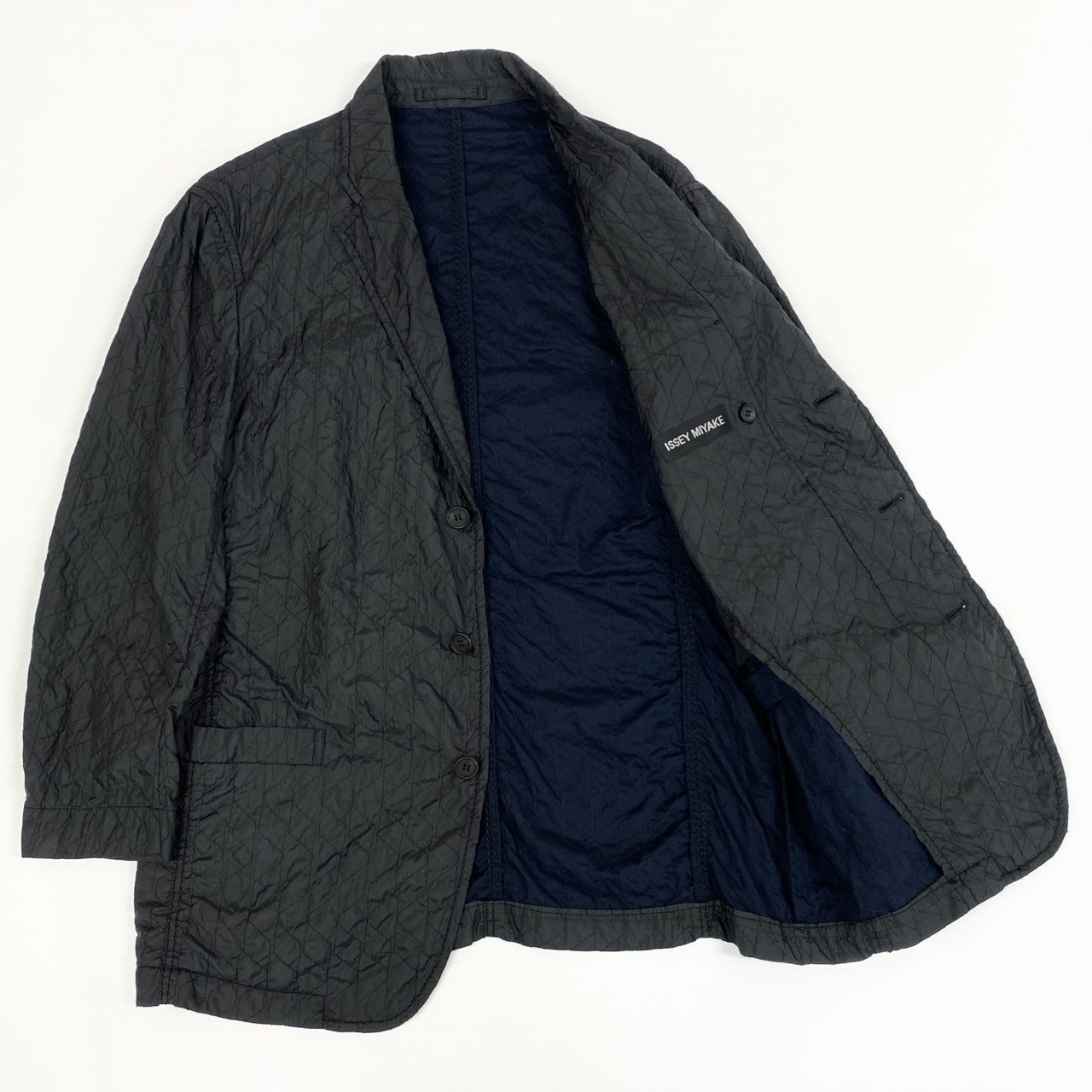 3L27 00’s Issey Miyake イッセイミヤケ Quilted Tailored Jacket テーラードジャケット フォーマル Size 4 メンズ 男性用k02i