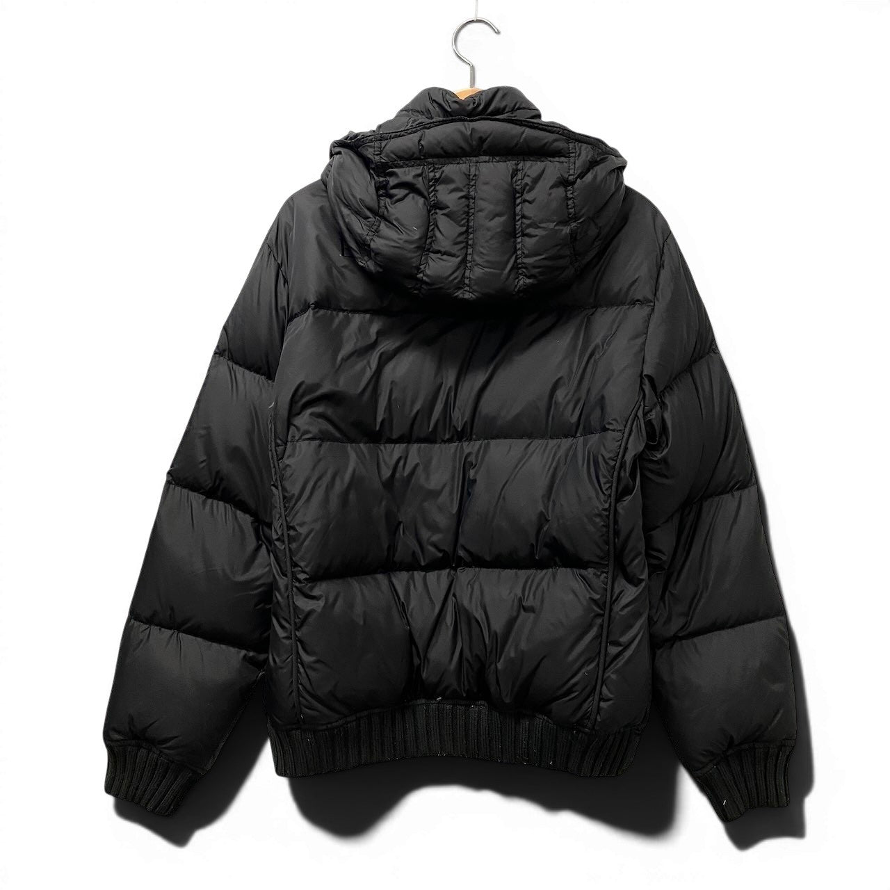 85g5 EMPORIO ARMANI エンポリオアルマーニ ダウンジャケット フード着脱可 アウター Mサイズ ブラック メンズ 男性用u02t