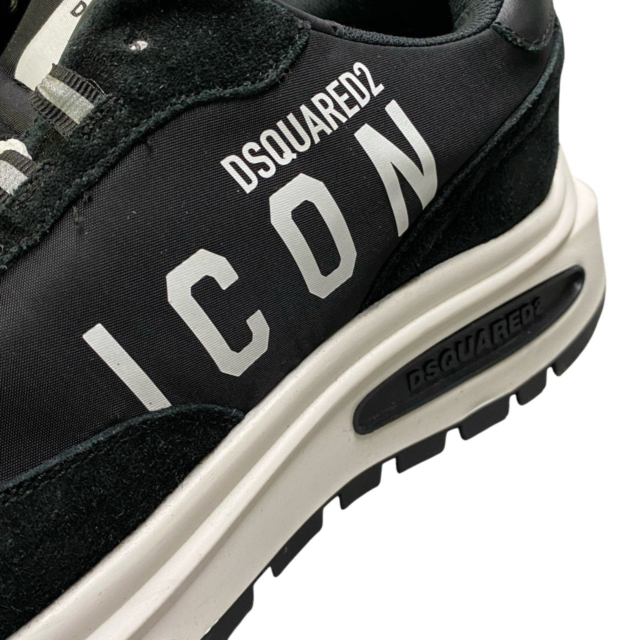 1k26 DSQUARED2 ディースクエアード RUN DS2 ローカットスニーカー  メンズ 紳士靴 シューズ SNM0320 01606725 イタリア製 42 ブラック ホワイト ナイロン カーフレザーu02t