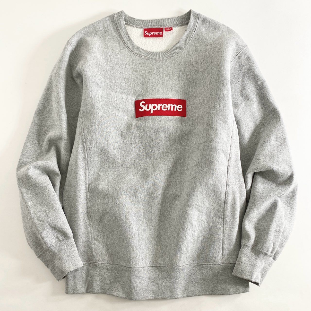 39h8 Supreme シュプリーム Box Logo Crewneck ボックスロゴ スウェット トレーナー サイズM グレー×レッド メンズ