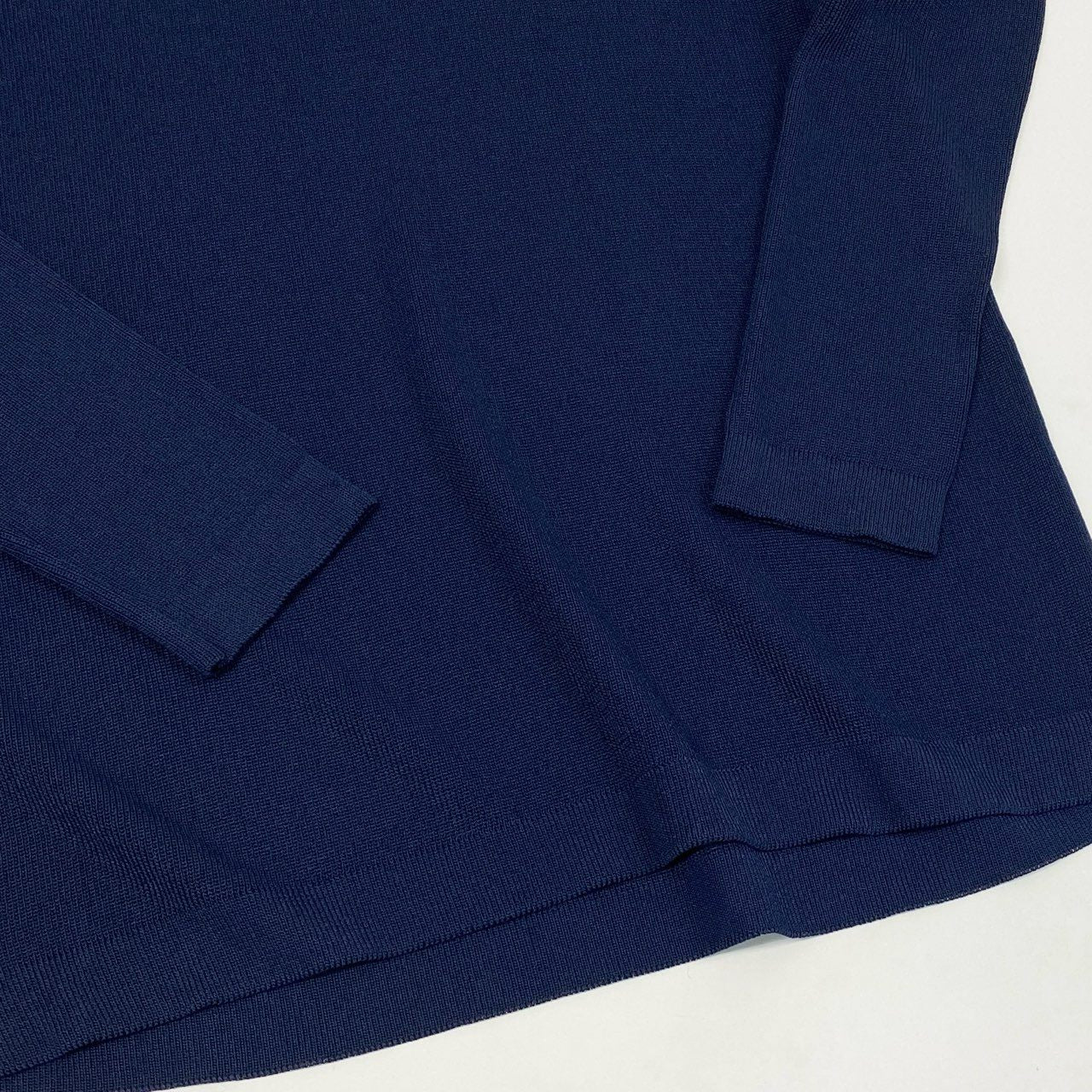 E  Yves Saint Laurent rive gauche イヴサンローラン リブゴーシュ 長袖ニット 金ボタン ネイビー レーヨン レディース フランス製u02t