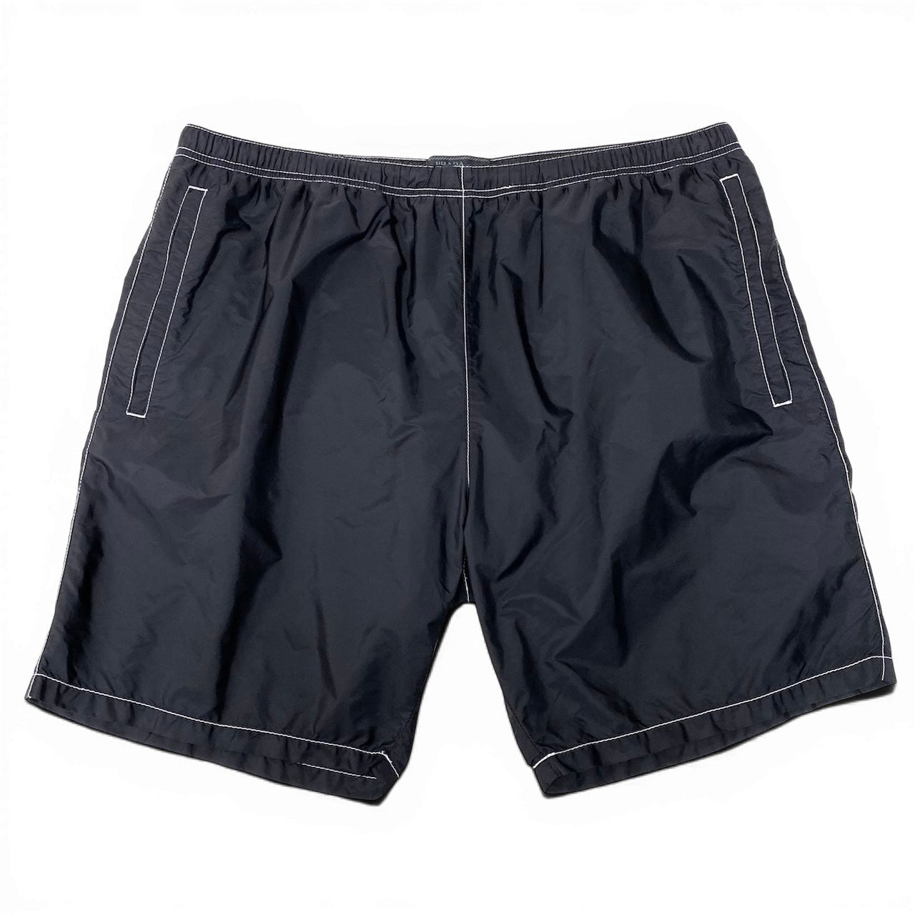 Mg6 PRADA Re-Nylon トライアングルロゴ ショートパンツ 50サイズ ブラック リサイクルポリアミド100％ メンズ 男性用u02t