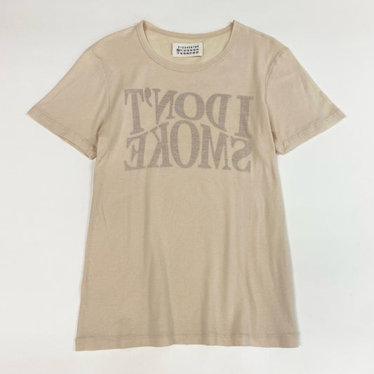 59j6 MaisonMargiela メゾンマルジェラ 半袖Tシャツ プリントカットソー クルーネック メンズ 紳士服 トップス ライトベージュu02t
