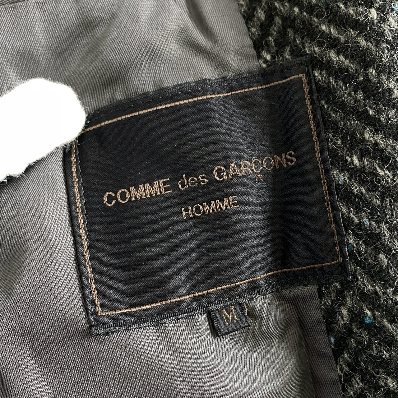 82h13 COMME des GARCONS HOMME コムデギャルソンオム オールドギャルソン 90S ヘリンボーンツイードコート ヴィンテージ アーカイブ サイズM グレー メンズ