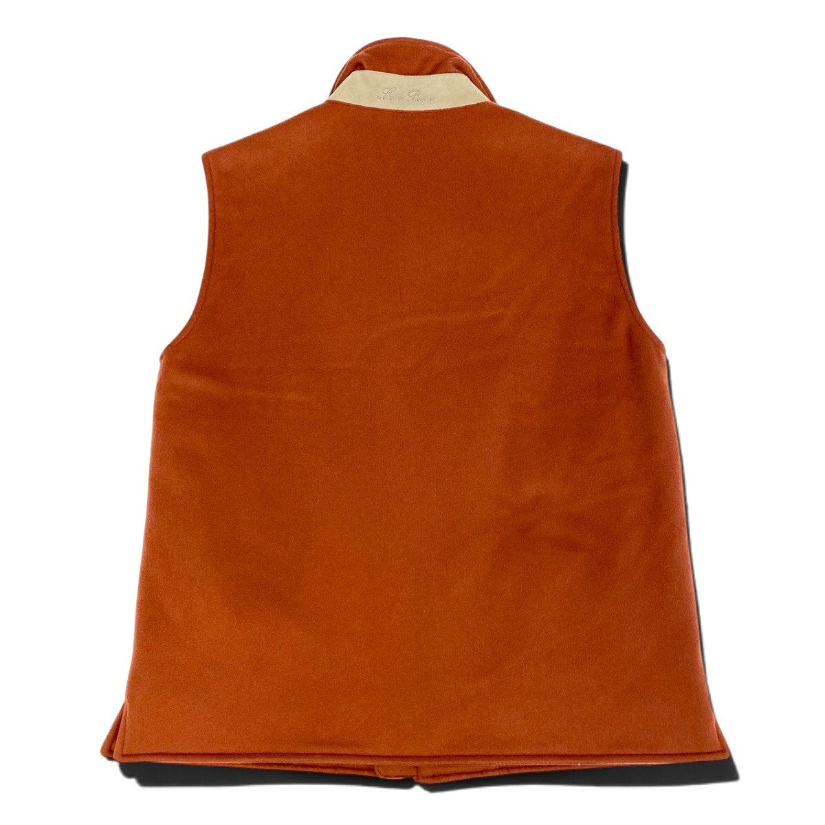 j19 Loro Piana スタンドカラーカシミヤベスト ジャケットベスト アウター 40サイズ オレンジ カシミヤ100％ レディース 女性用u02t