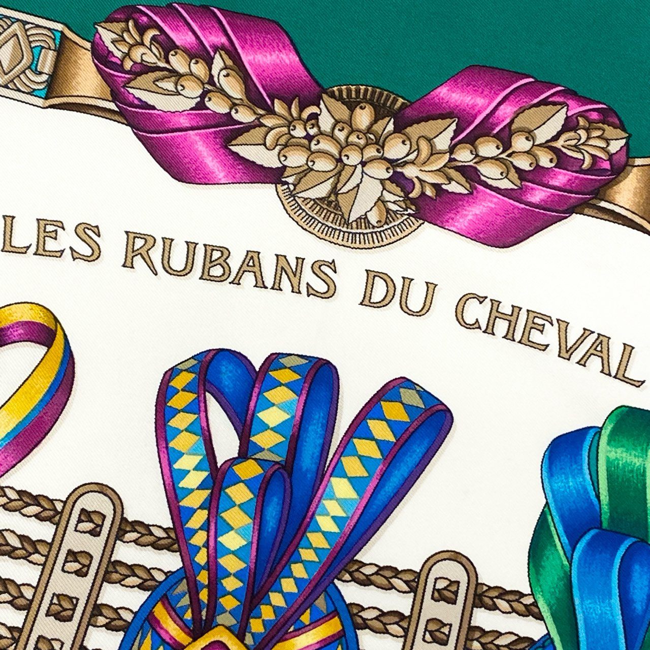 b20 HERMES エルメス Carre 90 Les Rubans du Cheval Scarf 馬のリボン飾り カレ90 スカーフt18r