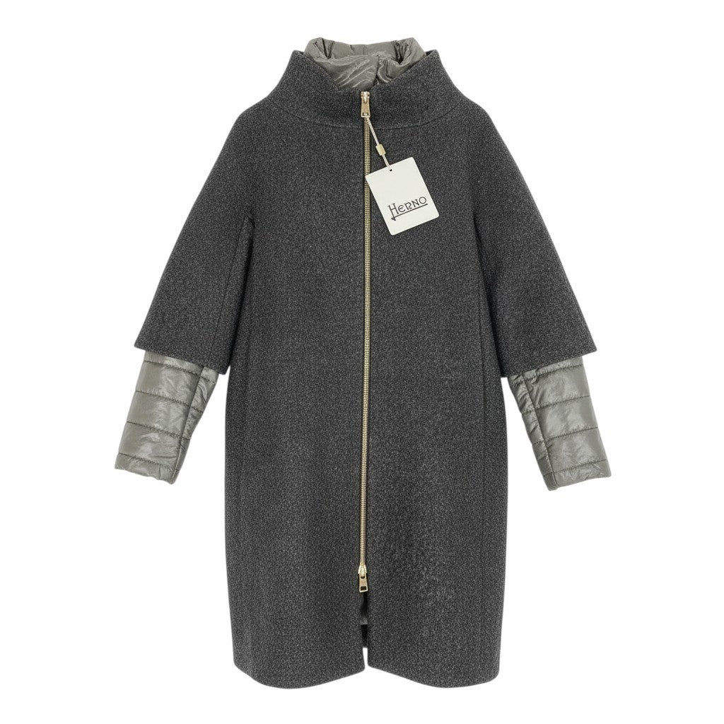 50b16 《未使用品》定価19万 HERNO ヘルノ 2WAY ダウンドッキングコート サイズ42 グレー Down Docking Coat タグ付きt18r