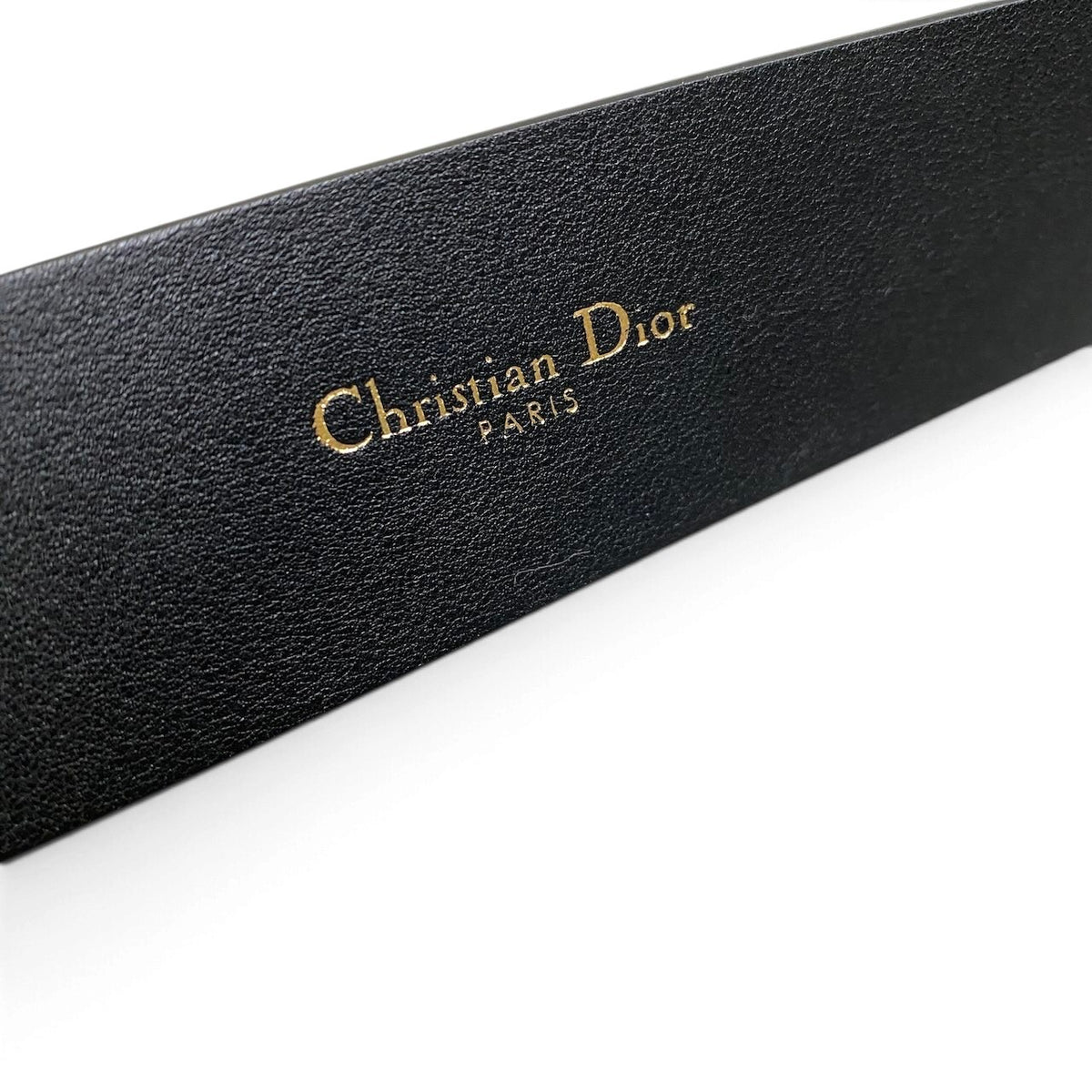 j15 《新品同様》 Christian Dior クリスチャンディオール Dバックル ディオールクエイク レザーベルト 90 ブラック レザーu02t