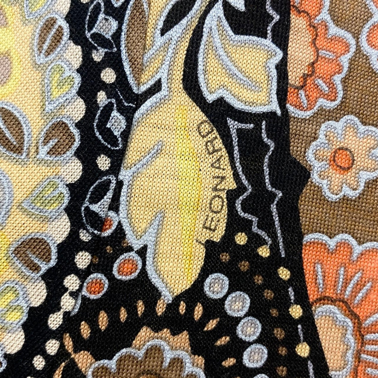 78e18 【美品】LEONARD レオナール ハイネックロングスリーブカットソー 美しいプリント 総柄 0329120 Lサイズ マルチカラー レディース 女性用t18r