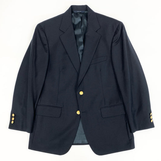 61g23 90s BROOKS BROTHERS ブルックスブラザーズ 金ボタン テーラードジャケット ブレザー 紺ブレ USA製 38 ネイビー メンズ