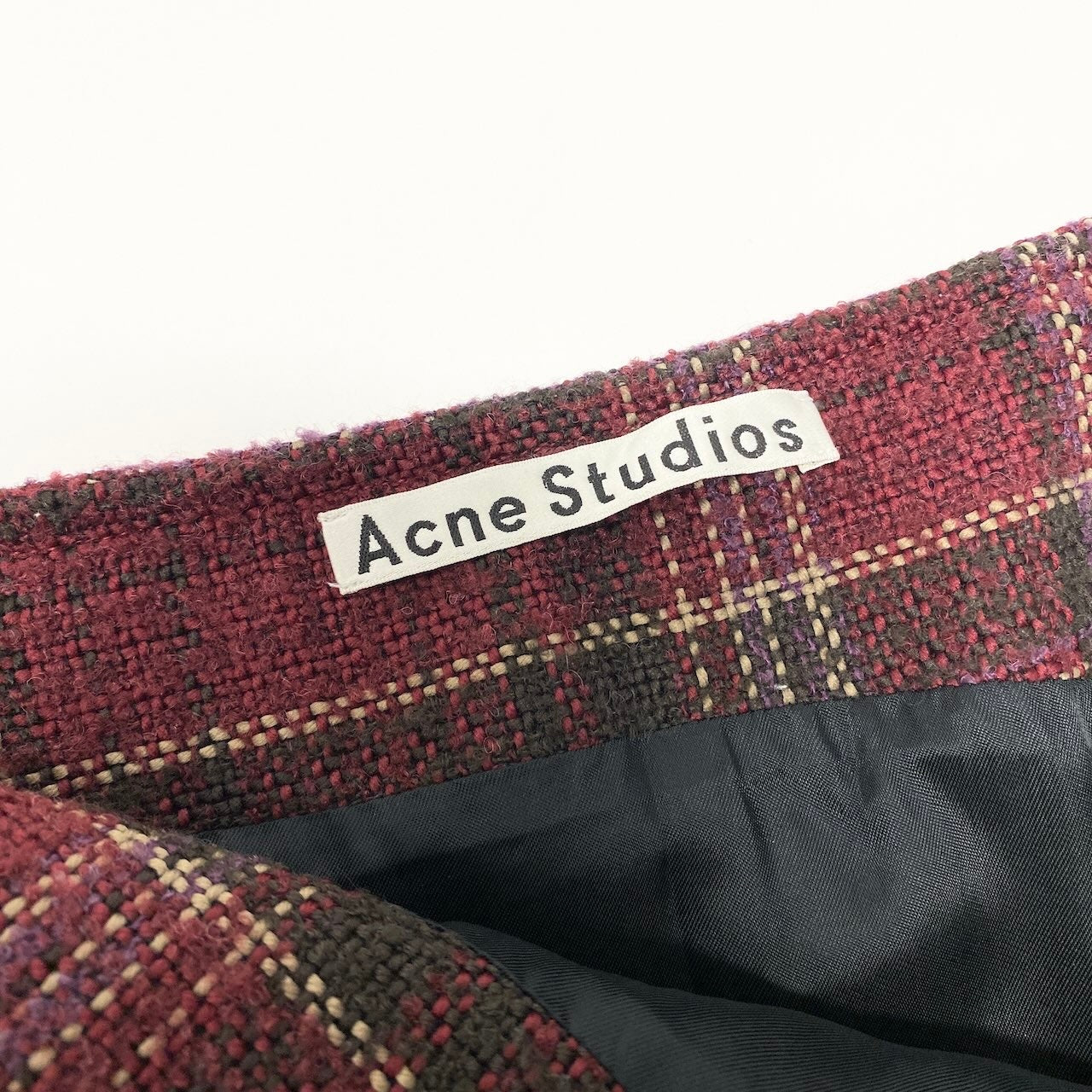 29e7 Acne Studios アクネステュディオズ ロングスカート 巻きスカート チェック柄 FN-WN-SKIR000002 32サイズ ボルドー レディース 女性用u02t