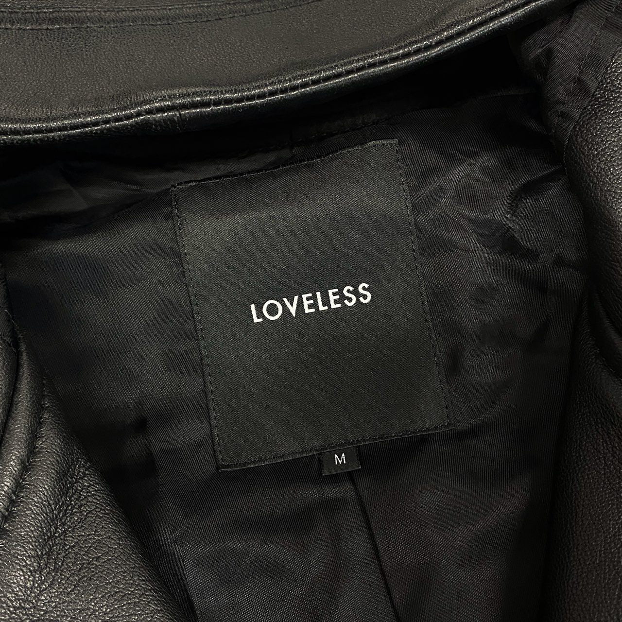 83i29 LOVELESS ラブレス ライダースジャケット レザージャケット フーデッドジャケット ラムレザー 61F53-202-09 Mサイズ ブラック メンズo07t