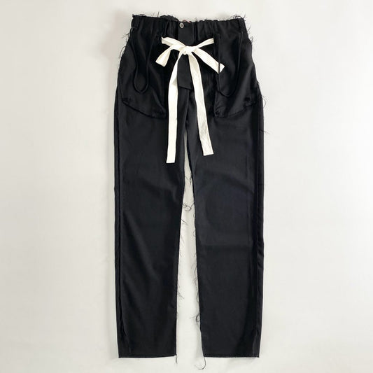 33g13 Leh レー 23SS Slim Pants スリムパンツ カットオフデザイン イージーパンツ ボトムス 日本製 LEH-934 Mサイズ ブラック