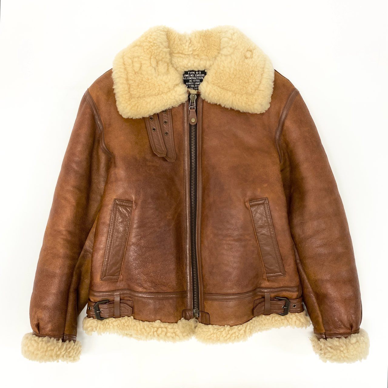 35j22 AVIREX アヴィレックス B-3 ヤンキーギャル ボア フライトジャケット 6151094 38 ブラウン YANKEE GAL ムートン アメカジt18r