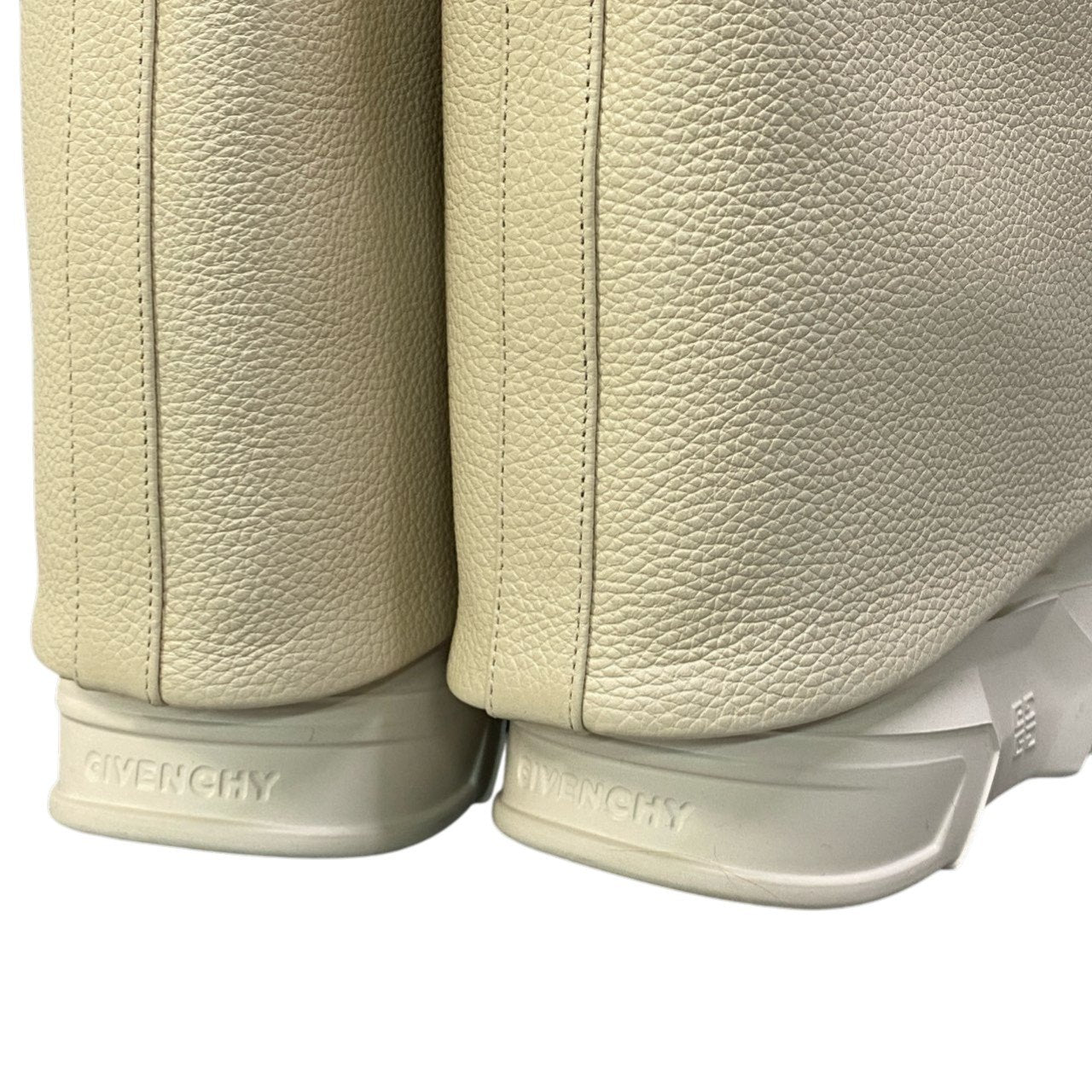 b17 《極美品》 GIVENCHY ジバンシー Shark Lock boots シャークロックブーツ ロングブーツ 39 アイボリー レザー レディースk02i