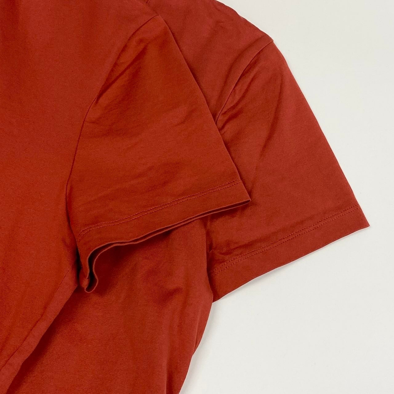 c24 《美品》 YVES SAINT LAURENT rive gauche イヴサンローランリブゴーシュ 半袖カットソー トップス ゴールドロゴ S オレンジ コットン レディースu02t