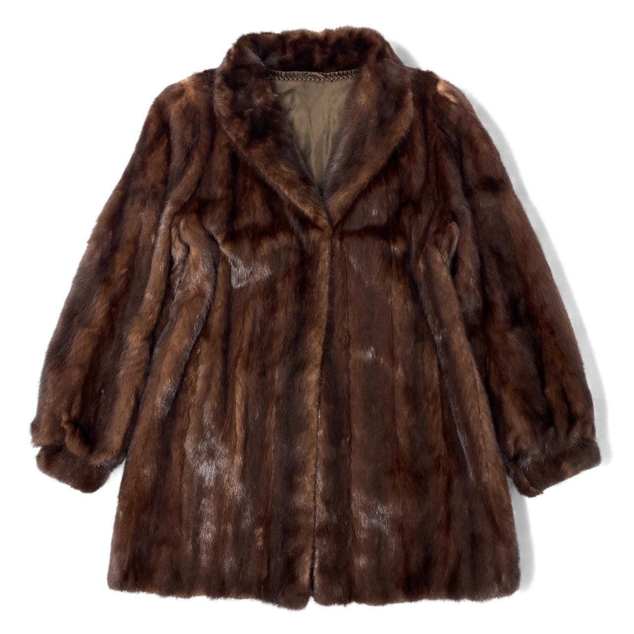 72L9 SAGA MINK サガミンク 銀サガ マホガニーミンク ロングコート サイズF ブラウン 本毛皮 MINK FUR 裏地刺繍t18r