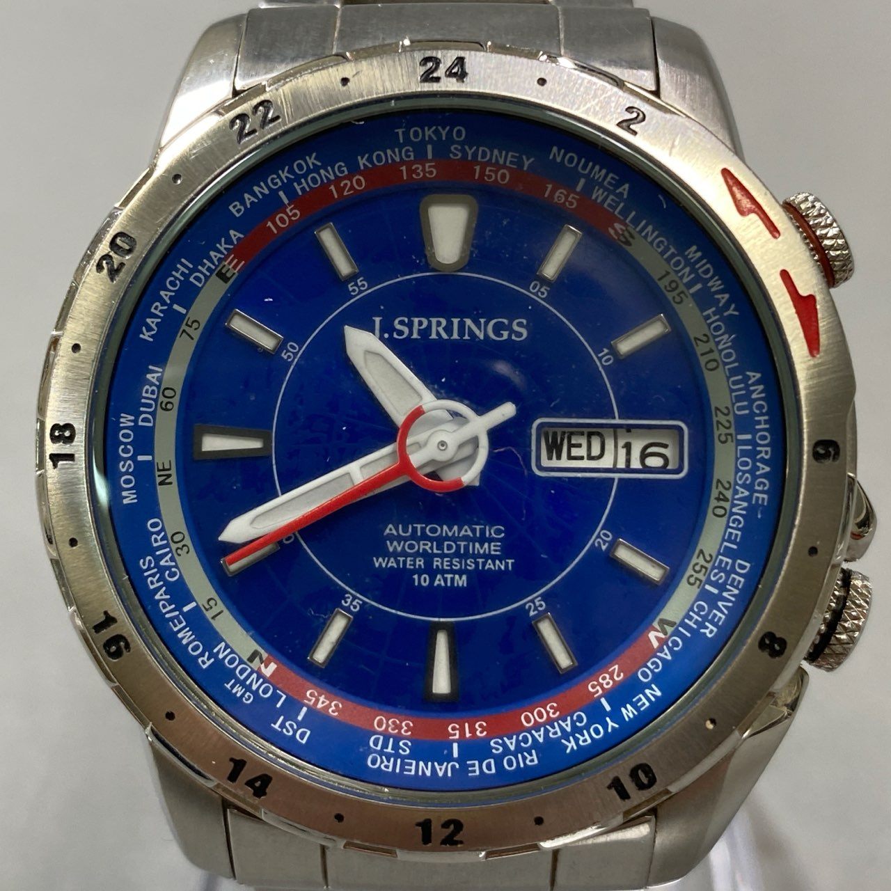 j3 【美品】J.SPRINGS ジェイスプリングス Ref:BE8011 自動巻き 腕時計 デイト 三針 メンズ 男性用k02i
