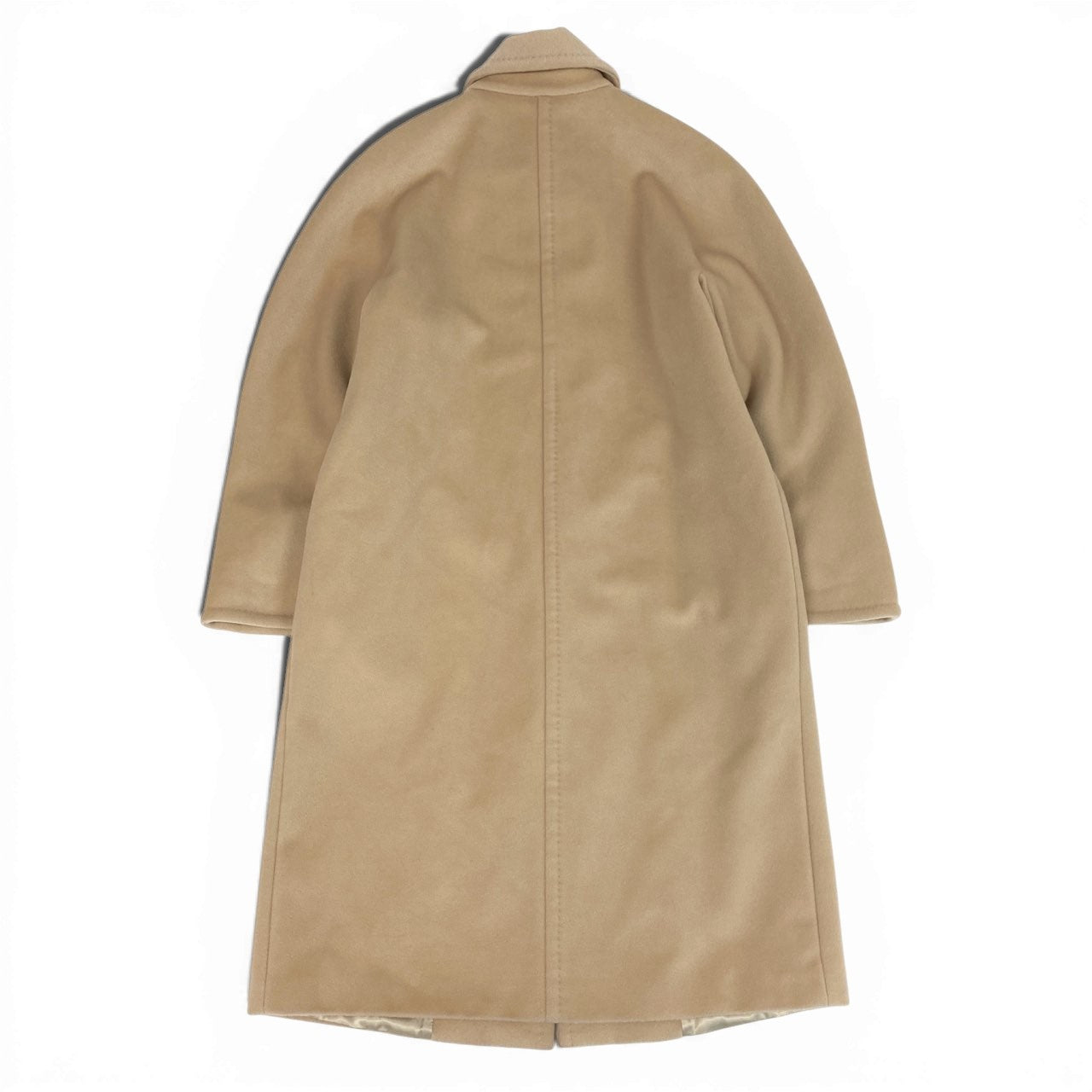 52a21 《美品》 MAX MARA マックスマーラ 銀タグ Wool Long Coat  ウールロングコート サイズ36 ベージュ イタリア製t18r