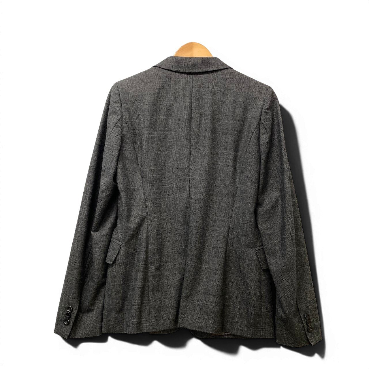 3g18 MaxMara マックスマーラ テーラードジャケット ブレザー グレンチェック アウター 42サイズ グレー レディース 女性用u02t