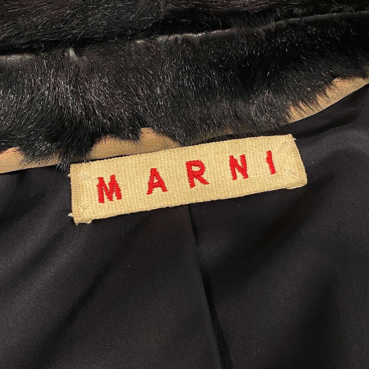 23e14 MARNI マルニ ミンクボレロジャケット ファージャケット 毛皮ジャケット 38サイズ ブラック 毛皮 レディース 女性用k02i