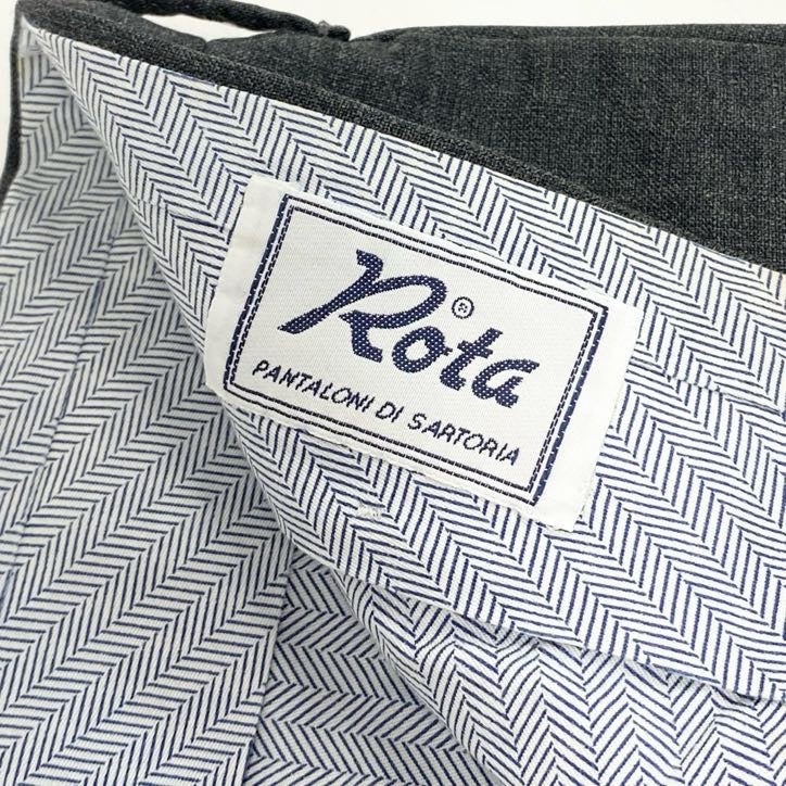 33g23 Rota ロータ ボトムス ウールパンツ フォーマル スーツ スラックス イタリア製 メンズ 男性用 48 グレー