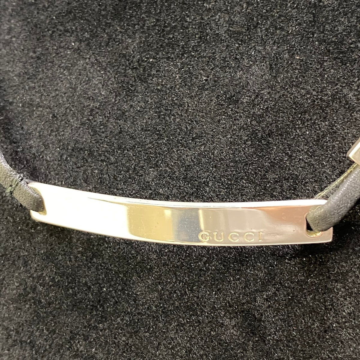 j15 Gucci グッチ 925 シルバープレート チョーカー Sterling Silver Choker Black ブラック ネックレス 箱付t18r