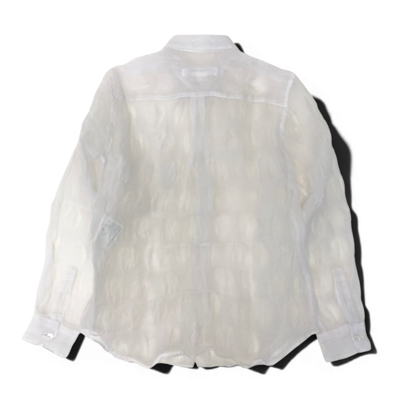 Af8 COMME des GARCONS COMME des GARCONS コムデギャルソン コムコム ロングスリーブ シアーシャツ ドット柄 水玉 AD2009 サイズS ホワイト ポリエステル100％ レディース 女性用u02tu02t