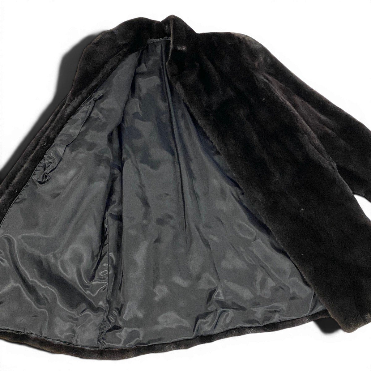 52f10 BLACK GLAMA ブラックグラマ ダークミンク ロングコート サイズF ブラックブラウン 最高級本毛皮 Mink Fur Long Coatt18r