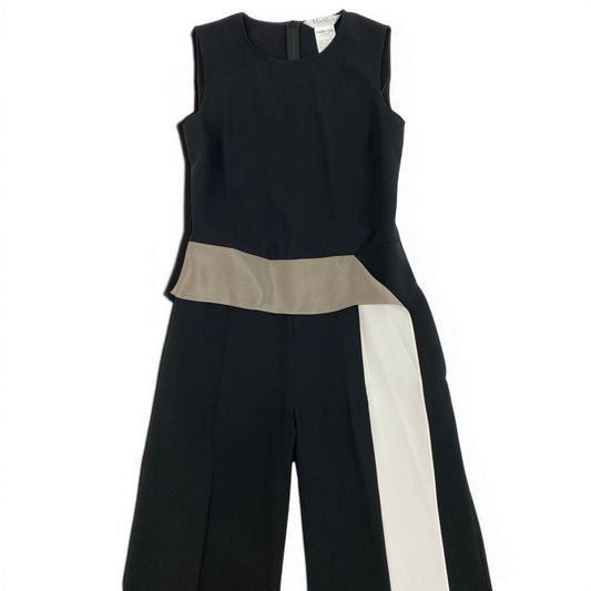 Ee25 【美品】 Max Mara マックスマーラ シルク切替 オールインワン ノースリーブ ストレッチ サイズ40 ブラック レディース 女性服ta1