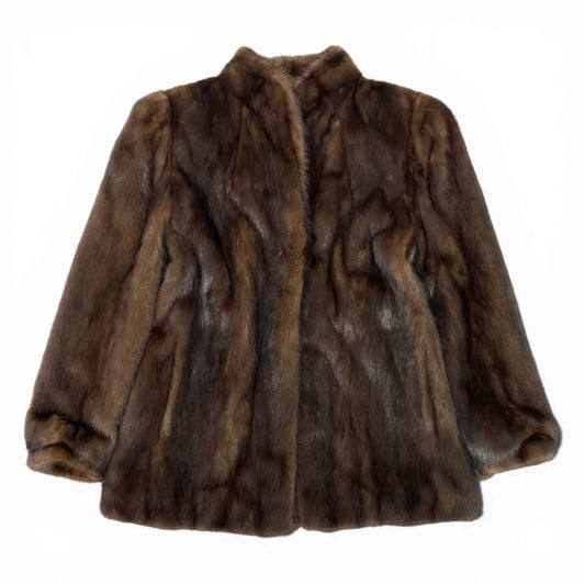 7L22 デミバフミンク ファーコート サイズ11 ブラウン 本毛皮 MINK FUR ポケット有 毛質◎ 毛並み◎ リアルファーt18r