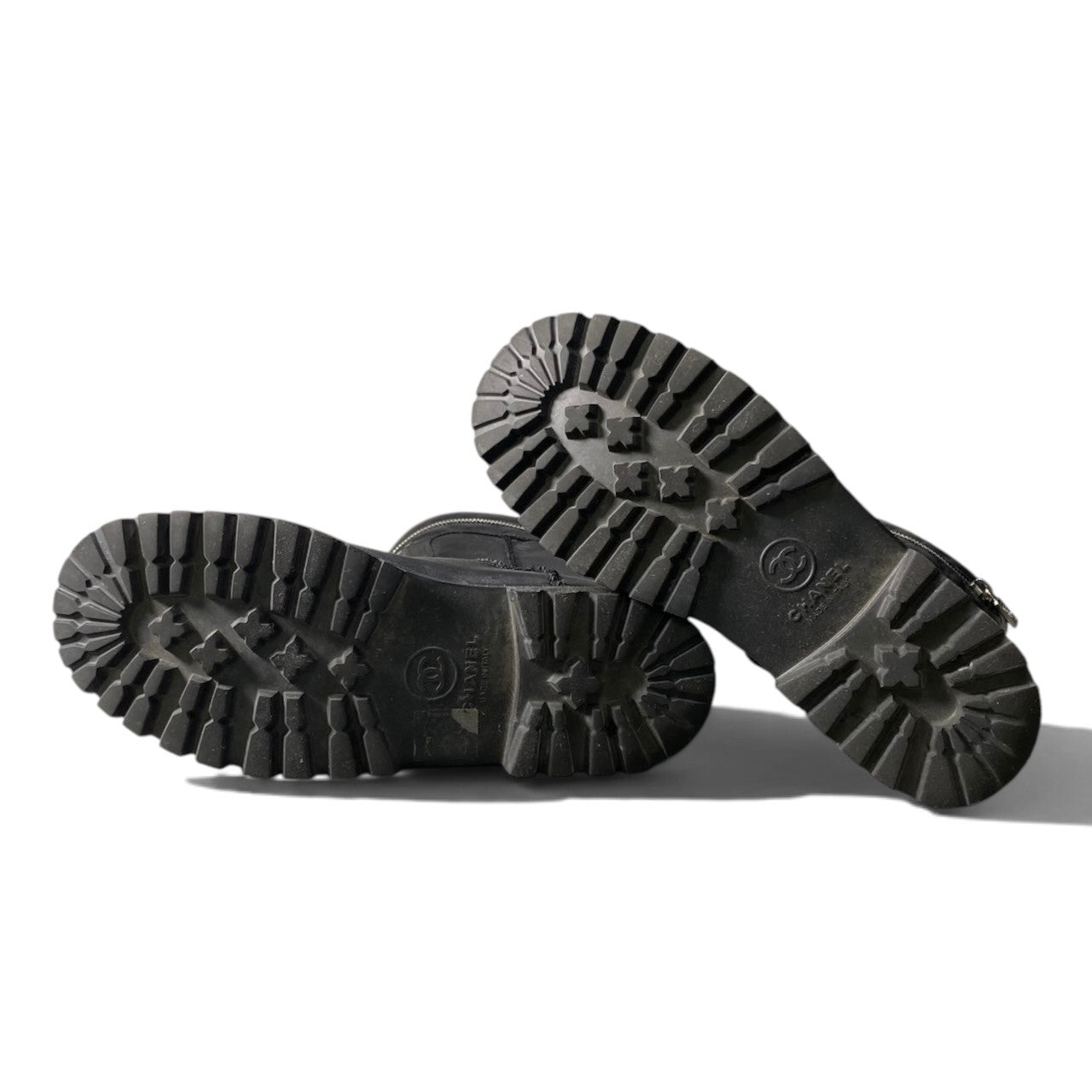 h12 CHANEL エンジニアブーツ ココマーク G26537 36 1/2サイズ ブラック レザー レディース 女性用k02i
