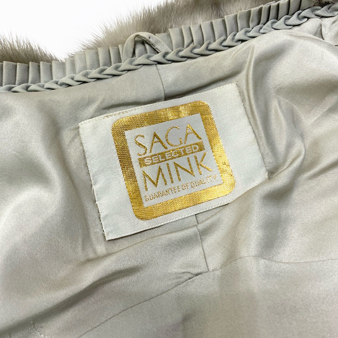 21a24 SAGA MINK サガミンク 金サガ サファイアミンク ファーコート サイズM シルバーグレー 最高級本毛皮 Sapphire Mink Fur Coatt18r