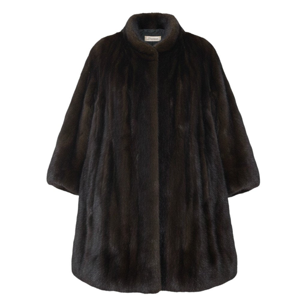 91h9 Sansuri FUR COLLECTION デミバフミンク ロングコート 丈105cm 裾幅250cm F ブラウン 最高級本毛皮 Mink Fur Long Coat 裾幅250cmt18r
