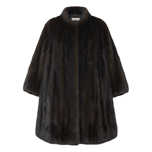 91h9 Sansuri FUR COLLECTION デミバフミンク ロングコート 丈105cm 裾幅250cm F ブラウン 最高級本毛皮 Mink Fur Long Coat 裾幅250cmt18r