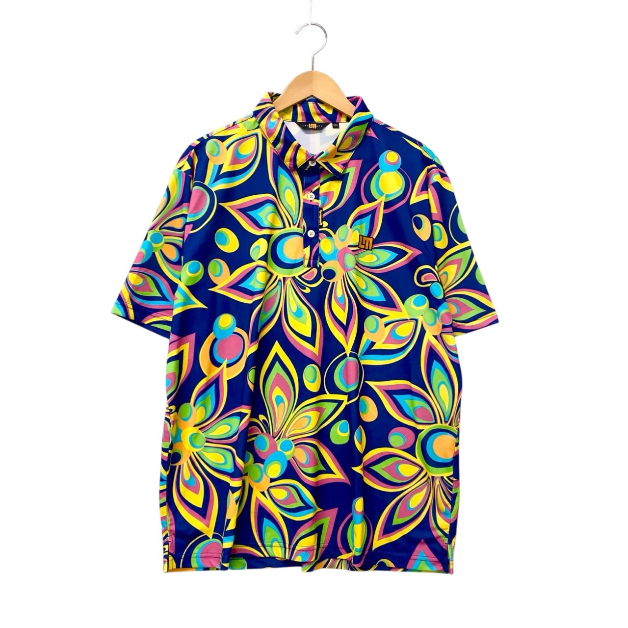 74c13 《極美品》 LOUD MOUTH ラウドマウス 半袖ポロシャツ ハーフパンツ 吸水速乾素材 XXL / LL マルチカラー ポリエステル ゴルフウェアu02t