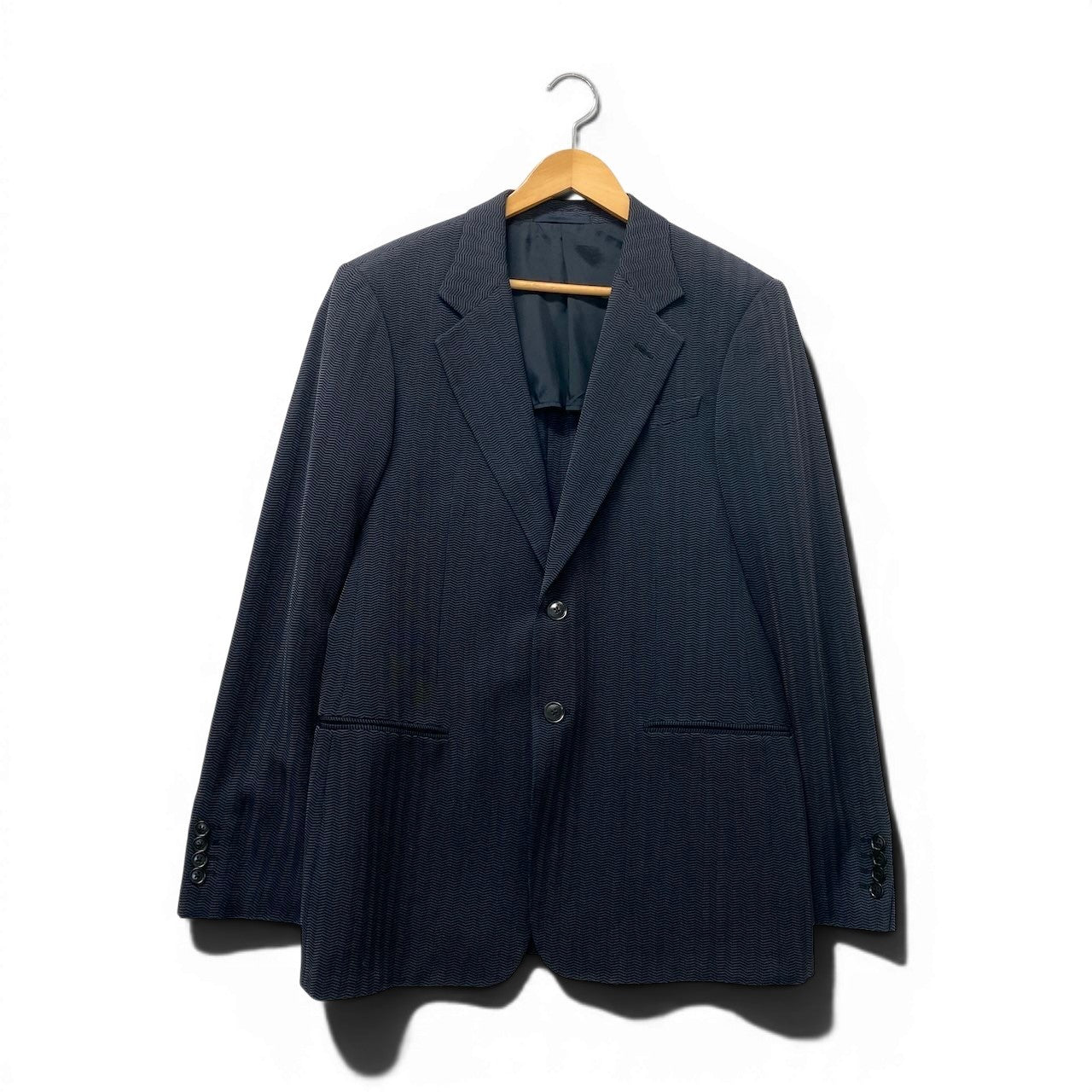 34e16 ARMANI COLLEZIONI テーラードジャケット ヘリンボーン柄 イタリア製 50サイズ グレー系 メンズ 男性用u02t