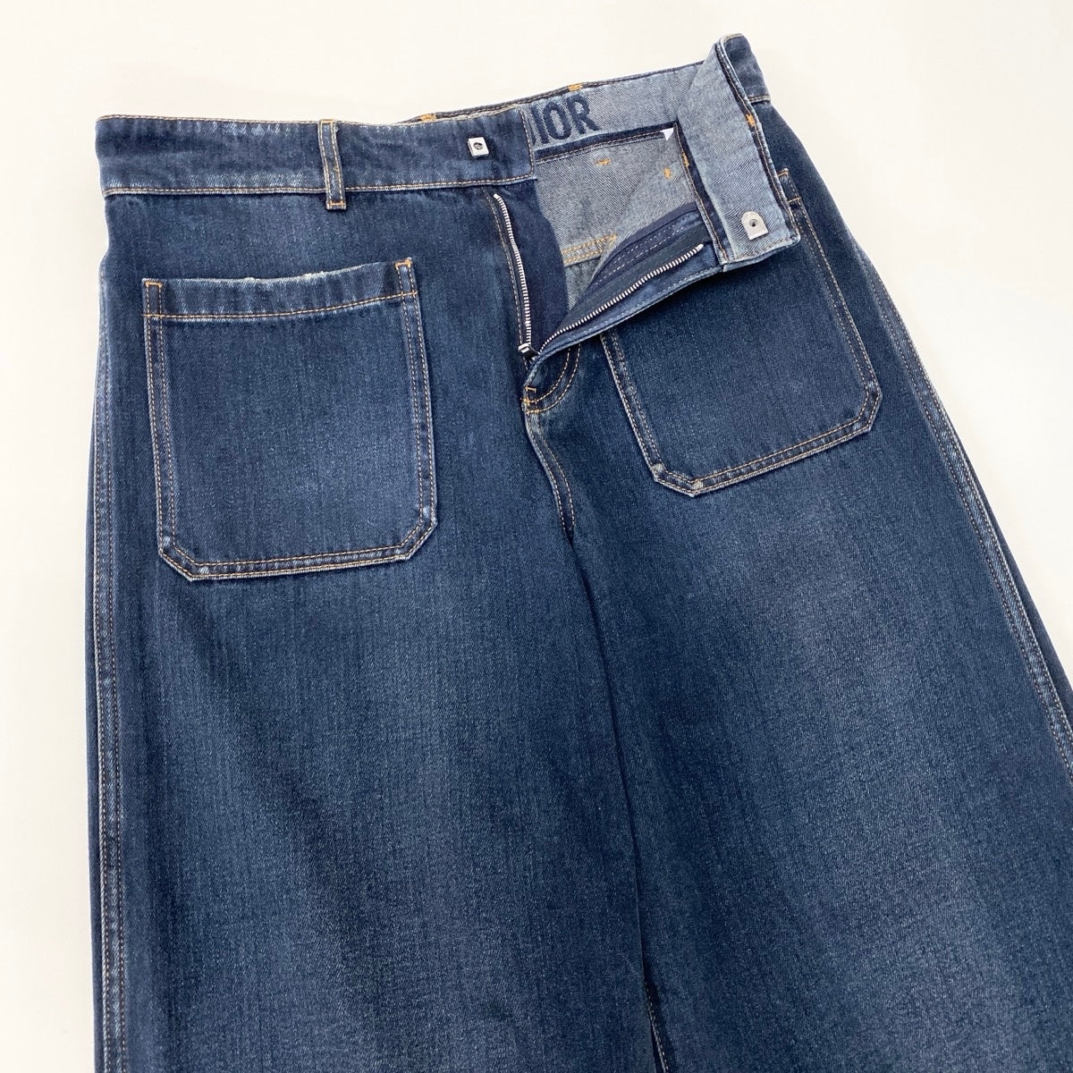 Ef25 Christian Dior クリスチャンディオール ワイドストレート デニムパンツ 142P30A3394 サイズ42 イタリア製 インディゴ コットン100％ レディースo07t