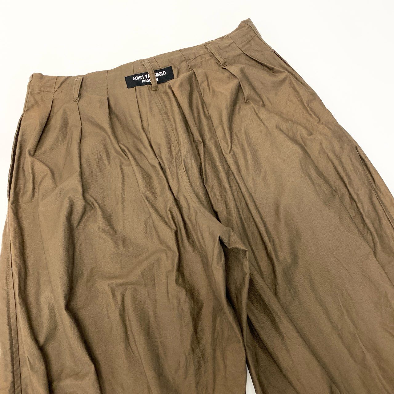 87a29 Yohji Yamamoto POUR HOMME ヨウジヤマモト プールオム バルーンパンツ ワイドパンツ ボトムパンツ HD-P07-002 2サイズ ブラウン コットン100％ メンズo07t