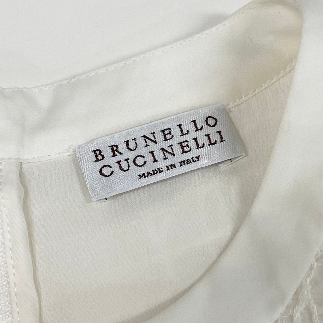 20d18 BRUNELLO CUCINELLI ブルネロクチネリ 半袖カットソー  刺繍デザイン トップス イタリア製 XSサイズ ホワイト レディース 女性用u02t