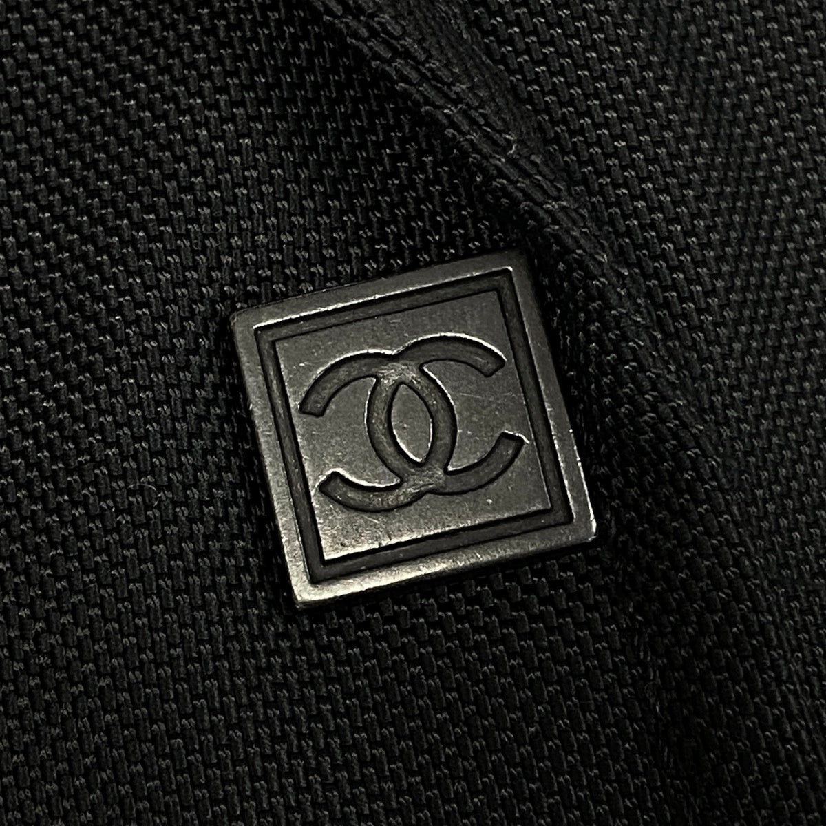 Cf29 CHANEL シャークスキン 04P スポーツライン ロゴパイピング ココマーク ジャケット サイズ38 ブラック レディースta1